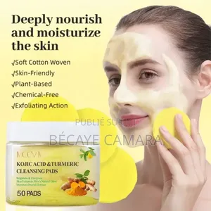 Tampon Nettoyant Pour Visage À l'Acide Kojic Et Au Curcuma