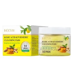 Tampon Nettoyant Pour Visage À l'Acide Kojic Et Au Curcuma