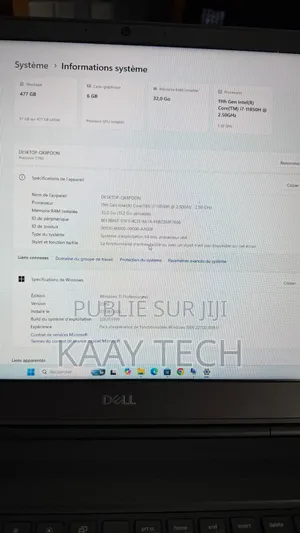 Ordinateur portable Dell Precision 7760 32GB Intel Core i7 SSD 512GB