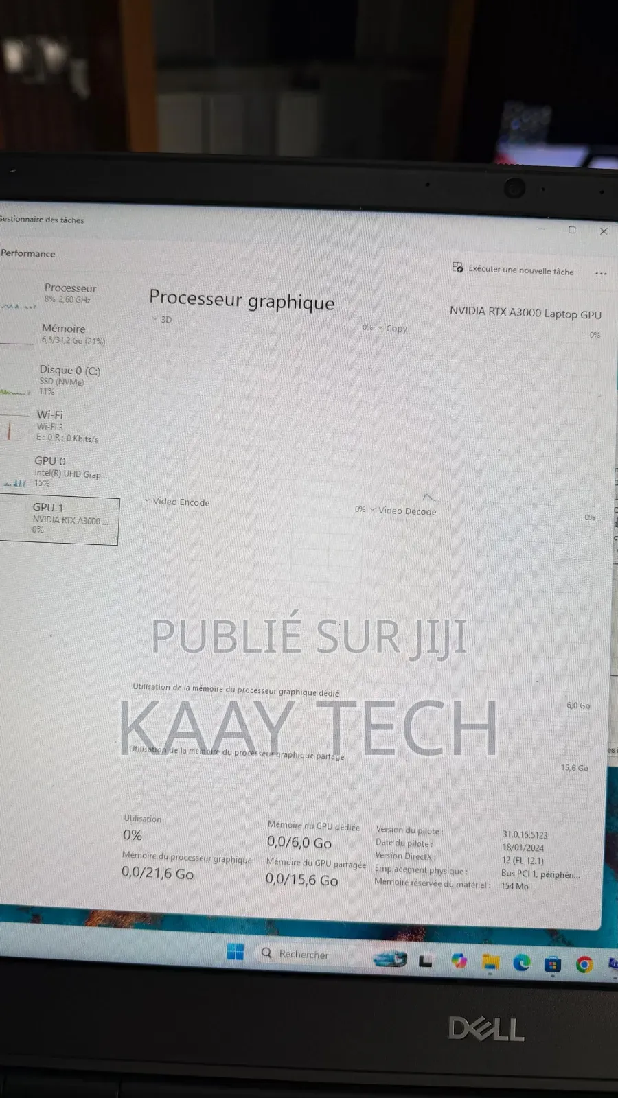 Ordinateur portable Dell Precision 7760 32GB Intel Core i7 SSD 512GB
