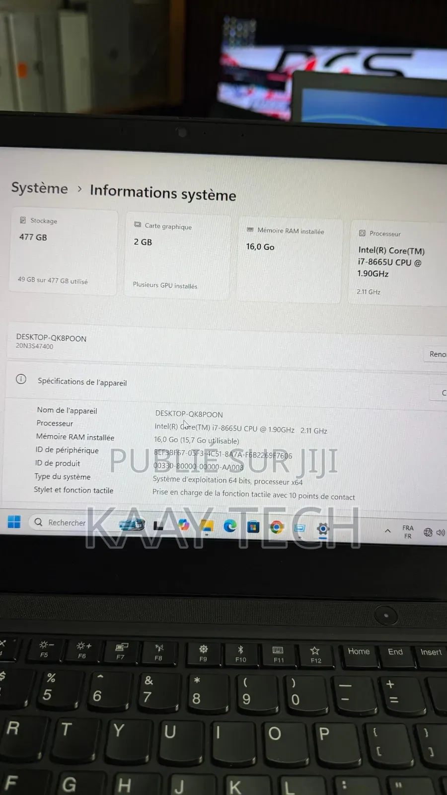 Ordinateur portable Lenovo ThinkPad T490s 16GB Intel Core i7 SSD 512GB
