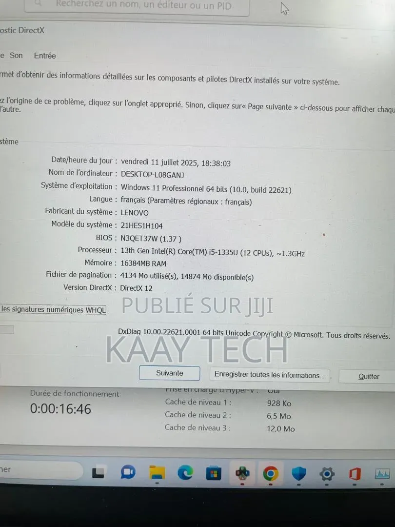 Nouveau Lenovo ThinkPad T14 16GB Intel Core i5 SSD 512GB