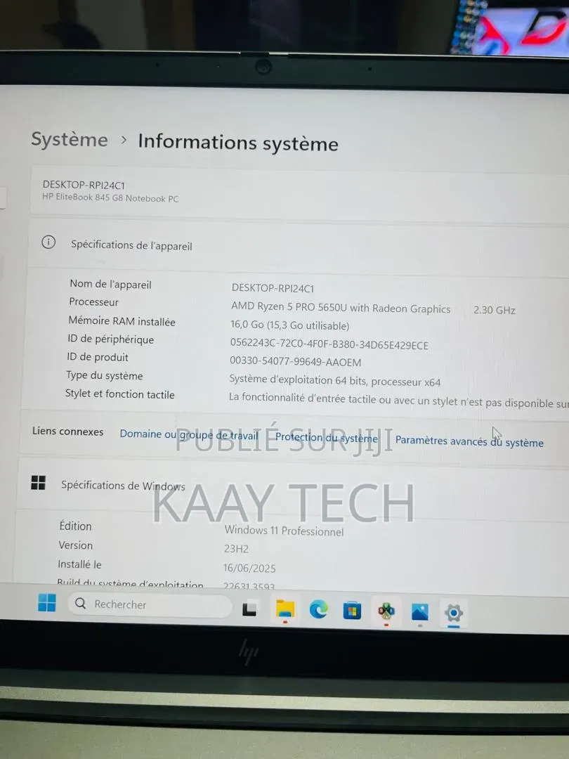 Nouveau HP EliteBook 845 G8 16GB AMD Ryzen SSD 256GB