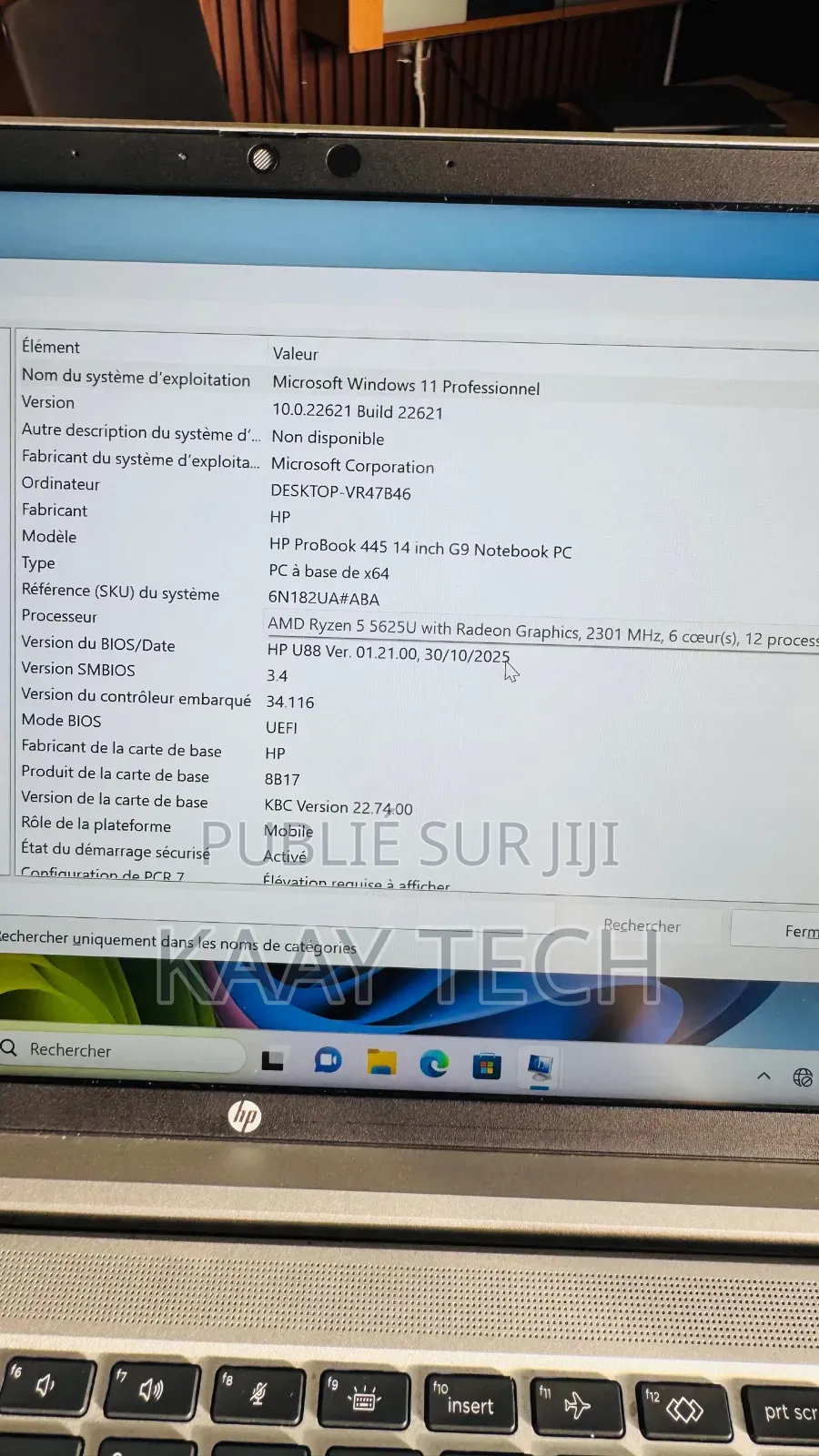 Ordinateur portable HP ProBook 445 G9 16GB AMD Ryzen 5 SSD 256GB