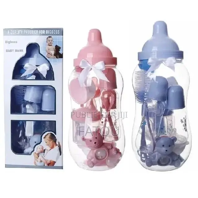 Coffrets Naissance 11 en 1 Bébé - Tirelire Biberon + Accessoires