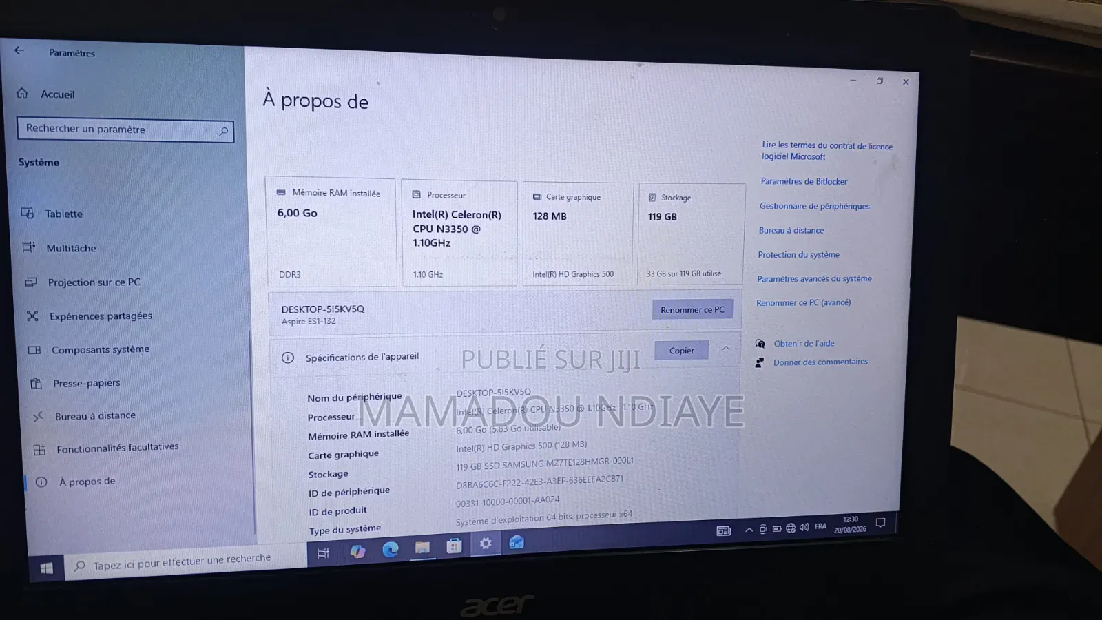 Ordinateur portable Acer Apsire M3 581TG 8GB Intel Core i5 SSD 128GB