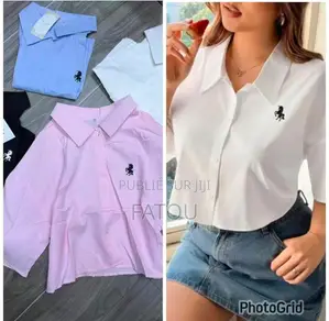 Chemise Femme Cropped Manches 3/4