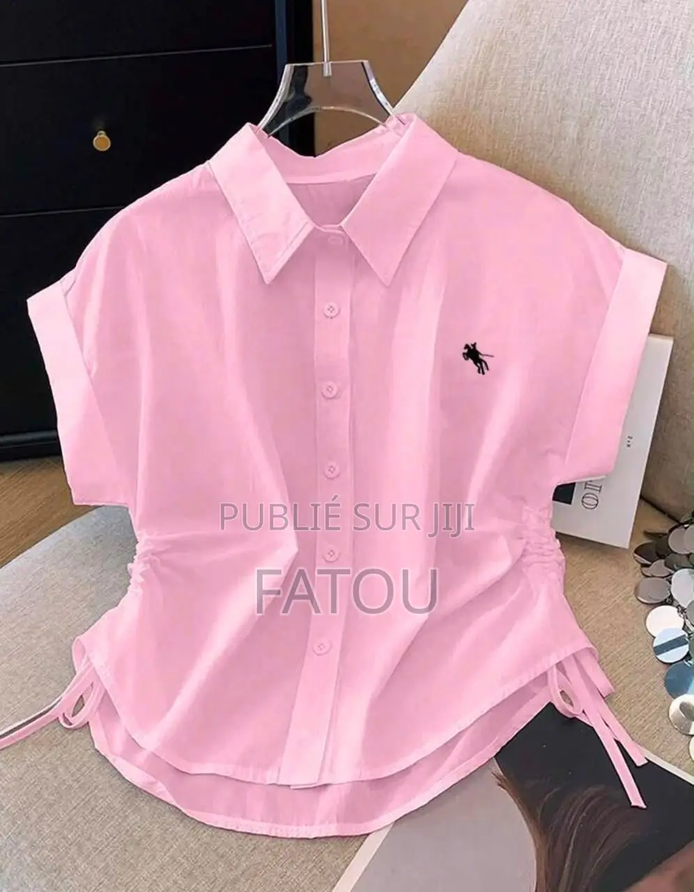 Chemise Femme Cropped Manches 3/4
