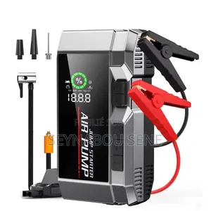 Démarreur De Batterie Portable 4-en-1 Avec Compresseur D’Air Et Lampe