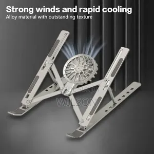 Support Ordinateur Portable GtyGo Métal Pliable Et Ventilateur Amovibl