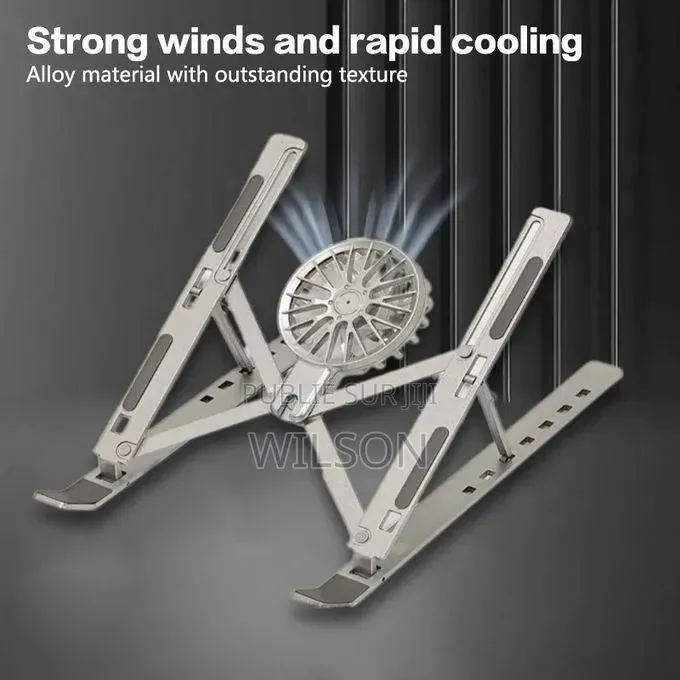Support Ordinateur Portable GtyGo Métal Pliable Et Ventilateur Amovibl