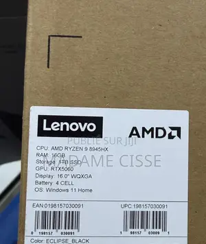 Nouveau Ordinateur portable Lenovo Legion 5 16GB AMD Ryzen 9 SSD 1T