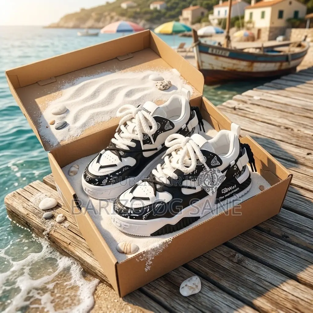 Sneakers Streetwear / Chunky Paisley Noir Blanc