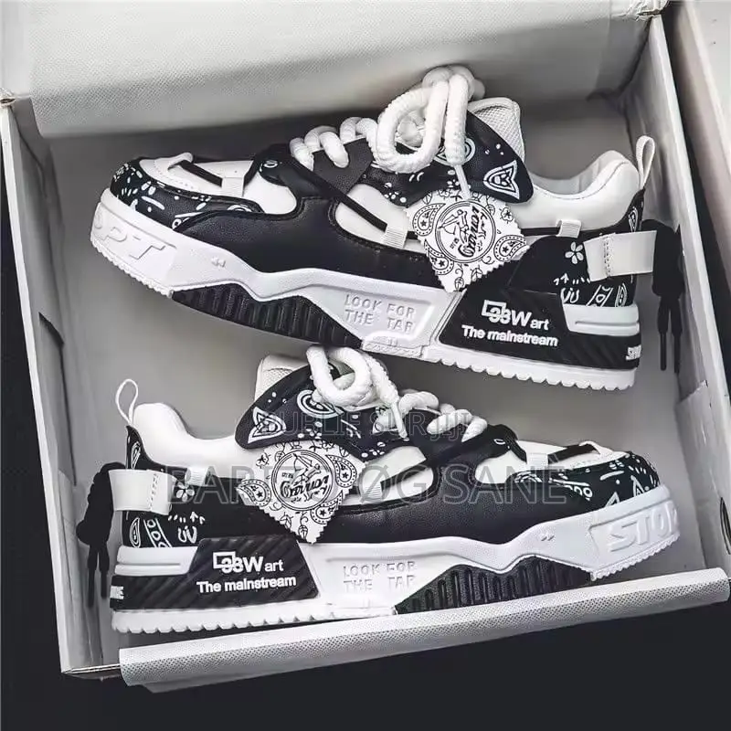 Sneakers Streetwear / Chunky Paisley Noir Blanc