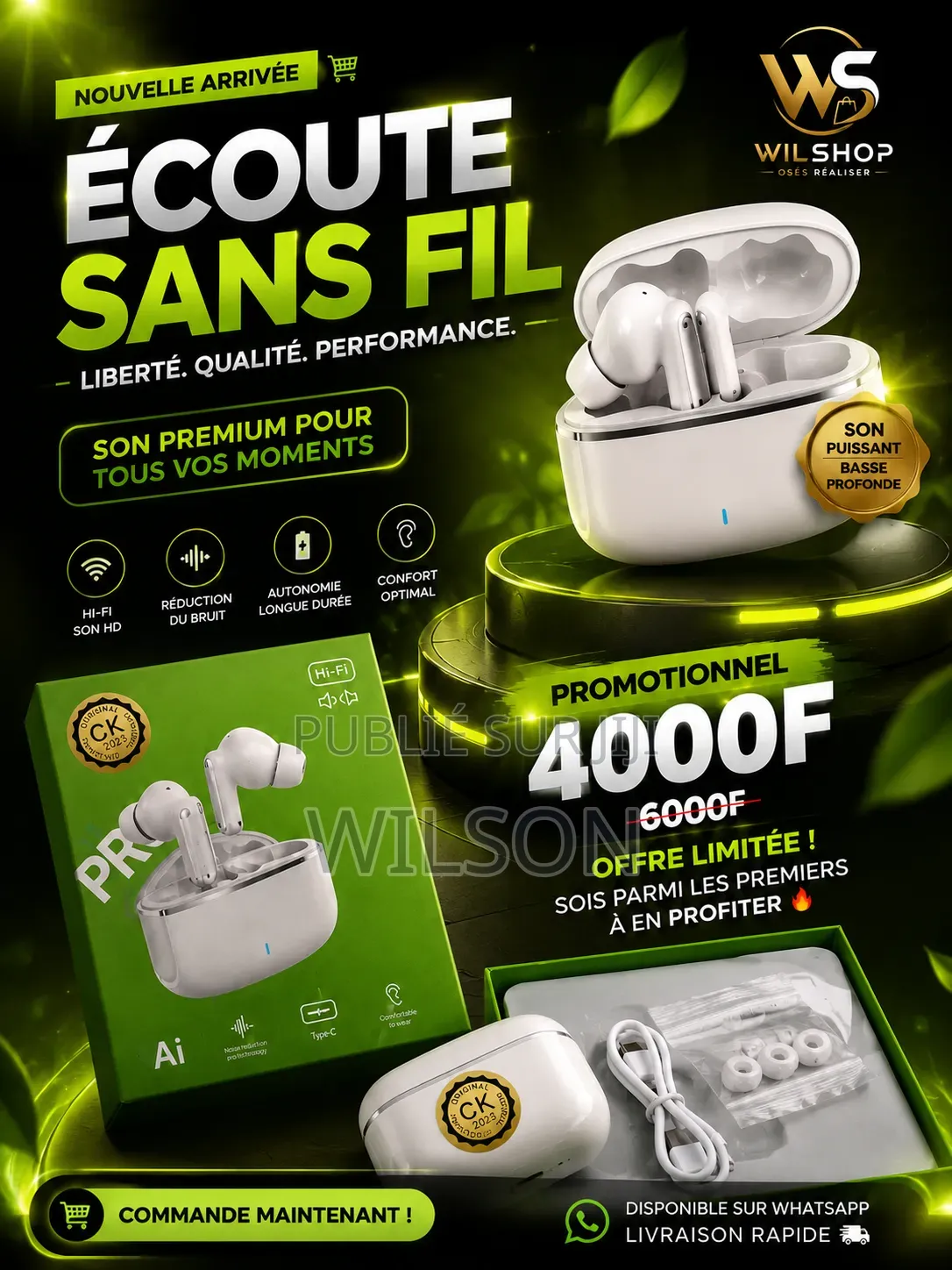 Écouteurs Sans Fill