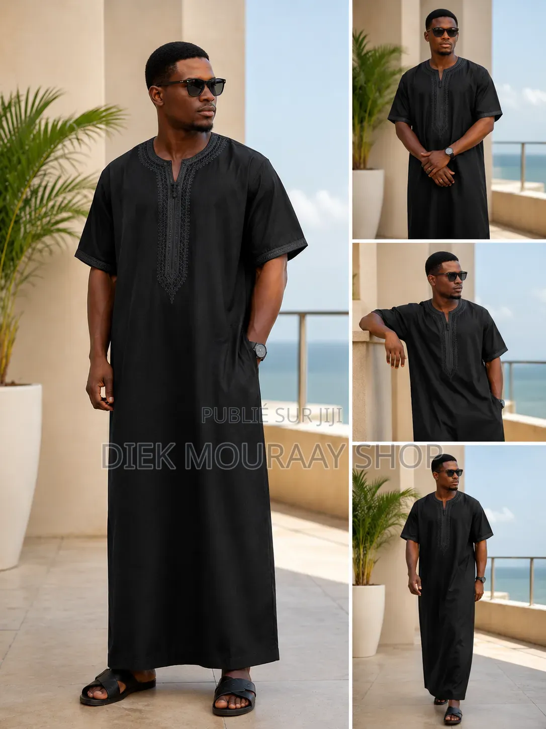 Abaya Coton Courtes Manches Sans Pantalon