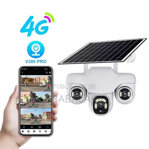 Caméra De Surveillance Solaire 3 Objectifs 4g/Wifi - Vision 360° V380