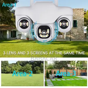 Caméra De Surveillance Solaire 3 Objectifs 4g/Wifi - Vision 360° V380