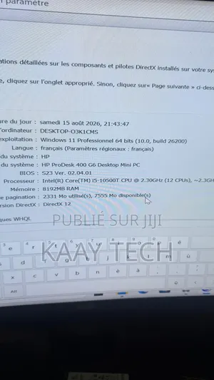 Nouveau HP ProDesk 400 G5 8GB Intel Core i5 SSD 256GB
