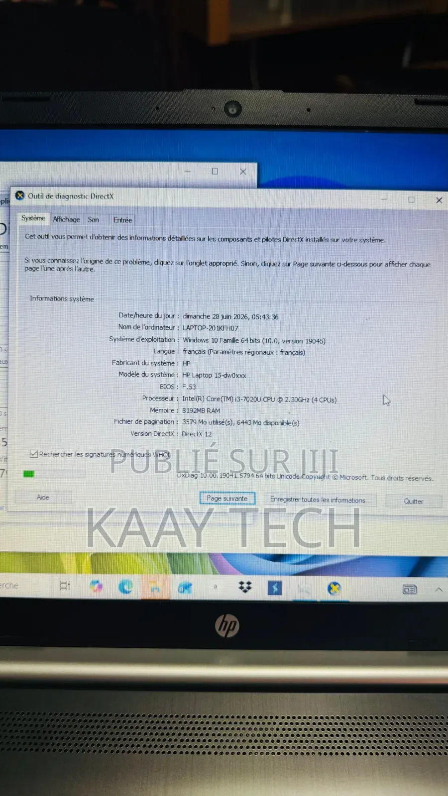 Ordinateur portable HP Pavilion 15 8GB Intel Core i3 SSD 1T