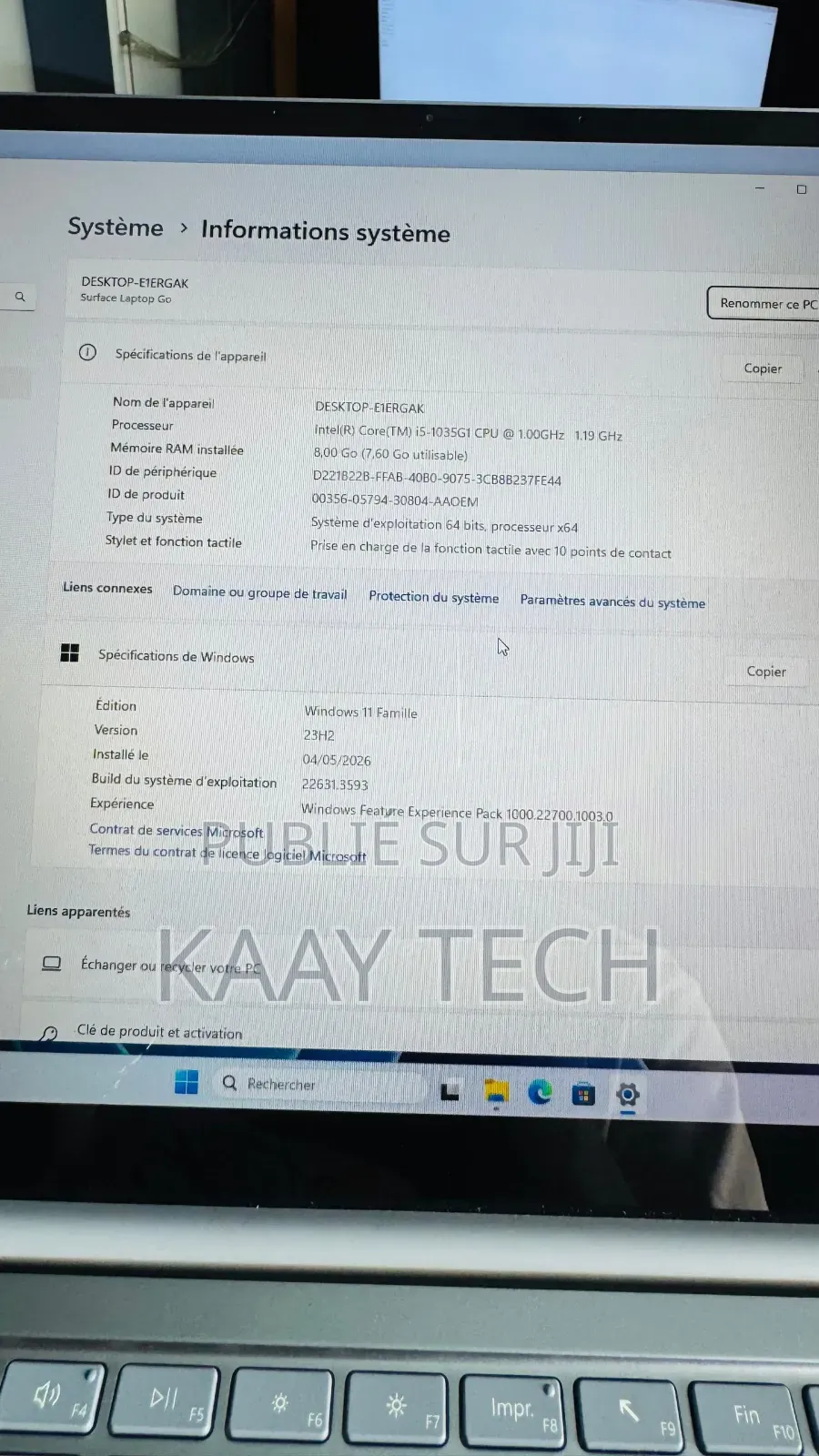 Nouveau Microsoft Surface Laptop Go 8GB AMD Ryzen 5 SSD 512GB