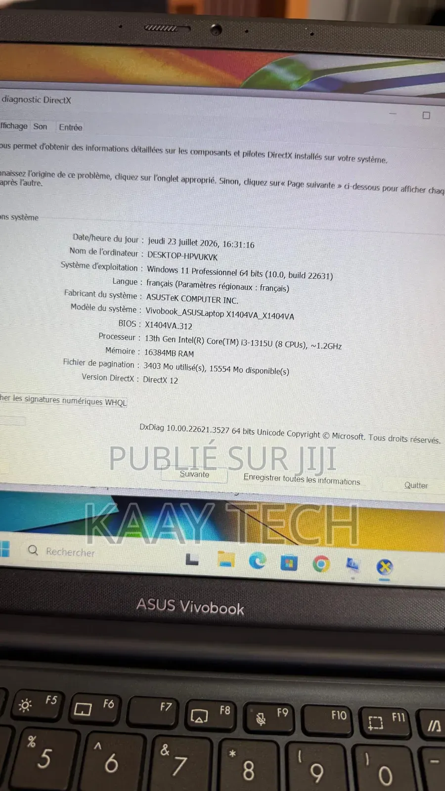 Nouveau Asus Vivobook 14 OLED 16GB Intel Core i3 SSD 256GB