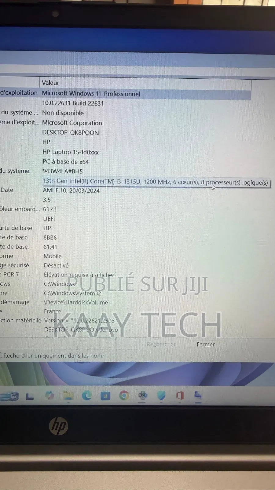Nouveau Ordinateur portable HP 15s 8GB Intel Core i3 SSD 512GB
