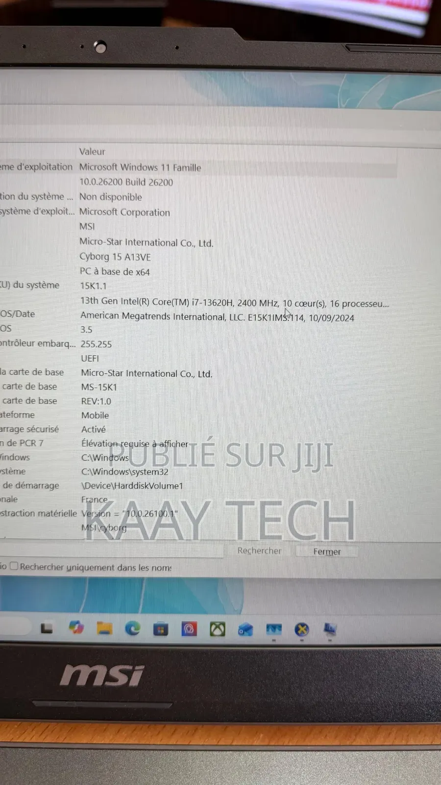 Nouveau Ordinateur portable MSI Cyborg 15 32GB Intel Core i7 SSD 512GB