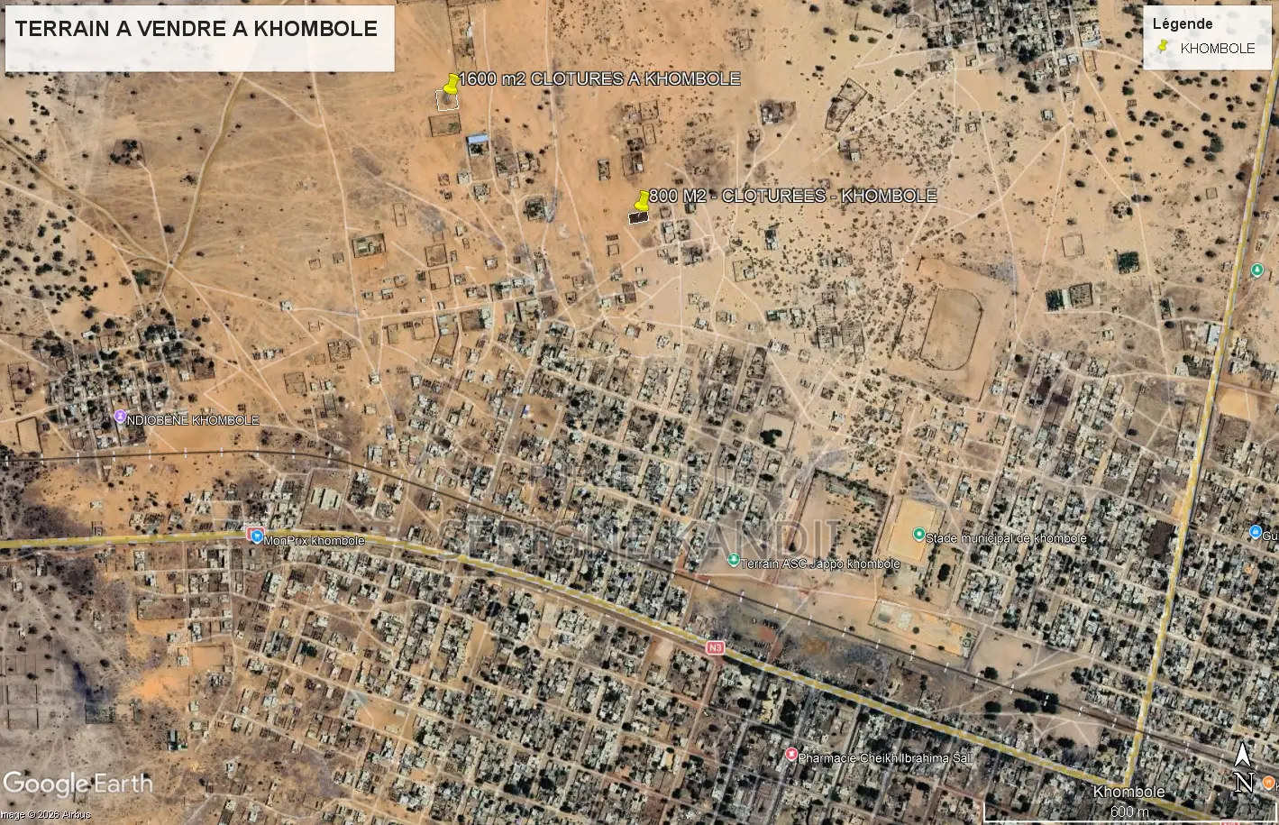 1600 M2 a Vendre - Thienaba