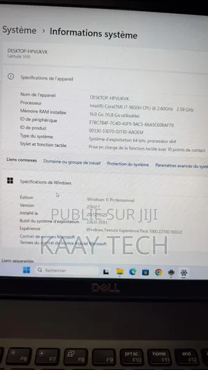 Ordinateur portable Dell Latitude 5501 16GB Intel Core i7 SSD 256GB