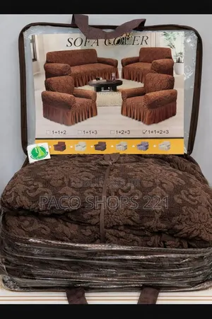 Housse De Canapé Élastique Chic en Coton (Ensemble Complet) – Neuf