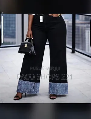Jean Large Tendance Style Y2K – Bandes Effilochées (Neuf)