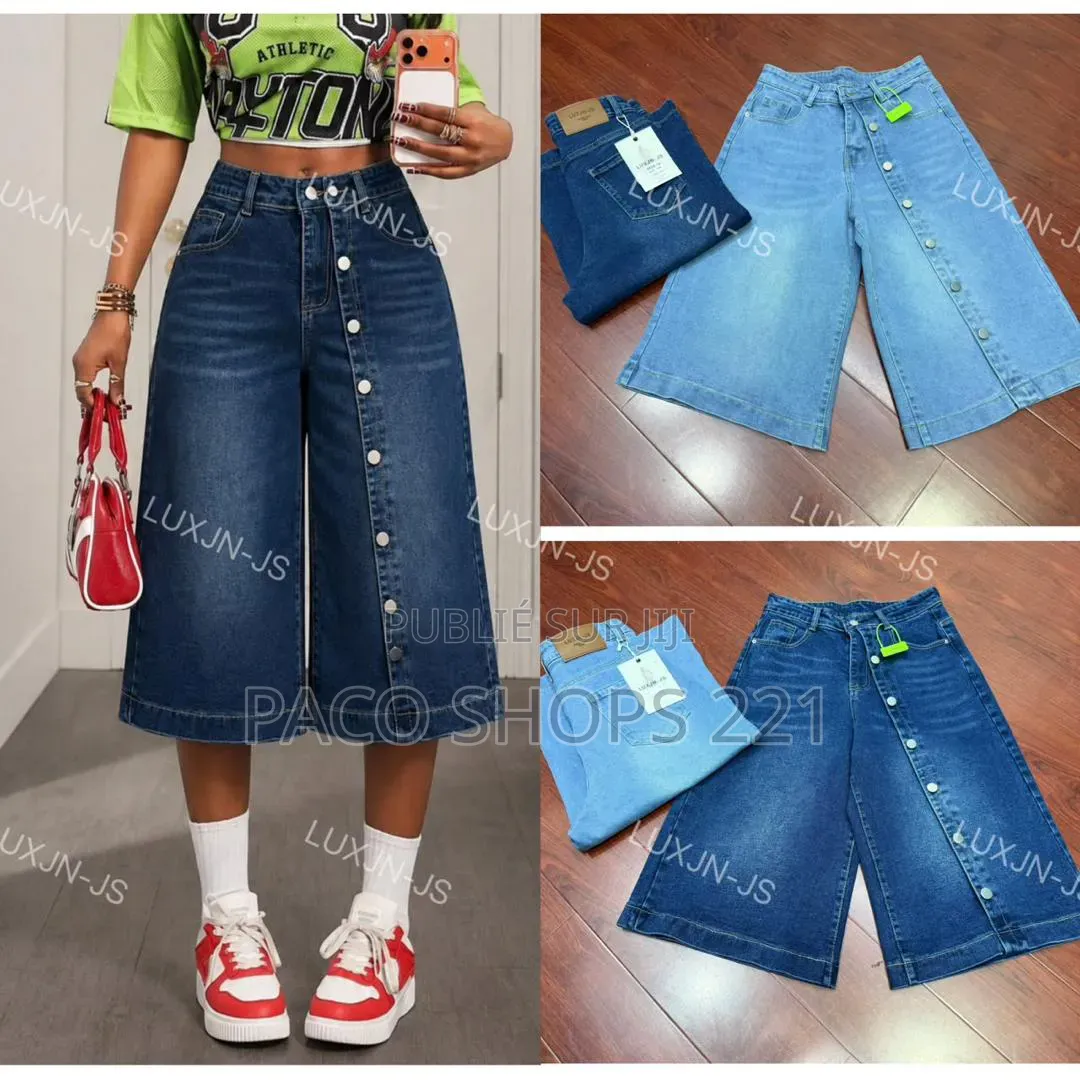 Jean Large Tendance Style Y2K – Bandes Effilochées (Neuf)