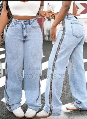 Jean Large Tendance Style Y2K – Bandes Effilochées (Neuf)