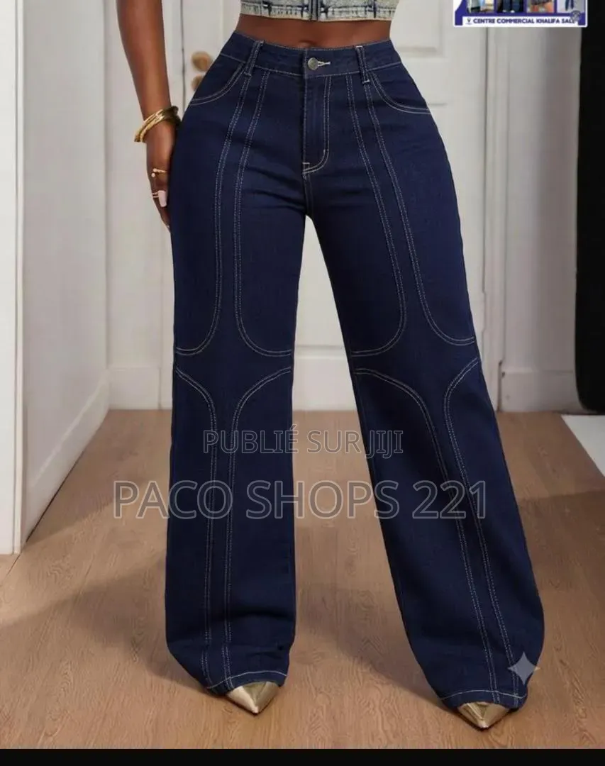 Jean Large Tendance Style Y2K – Bandes Effilochées (Neuf)