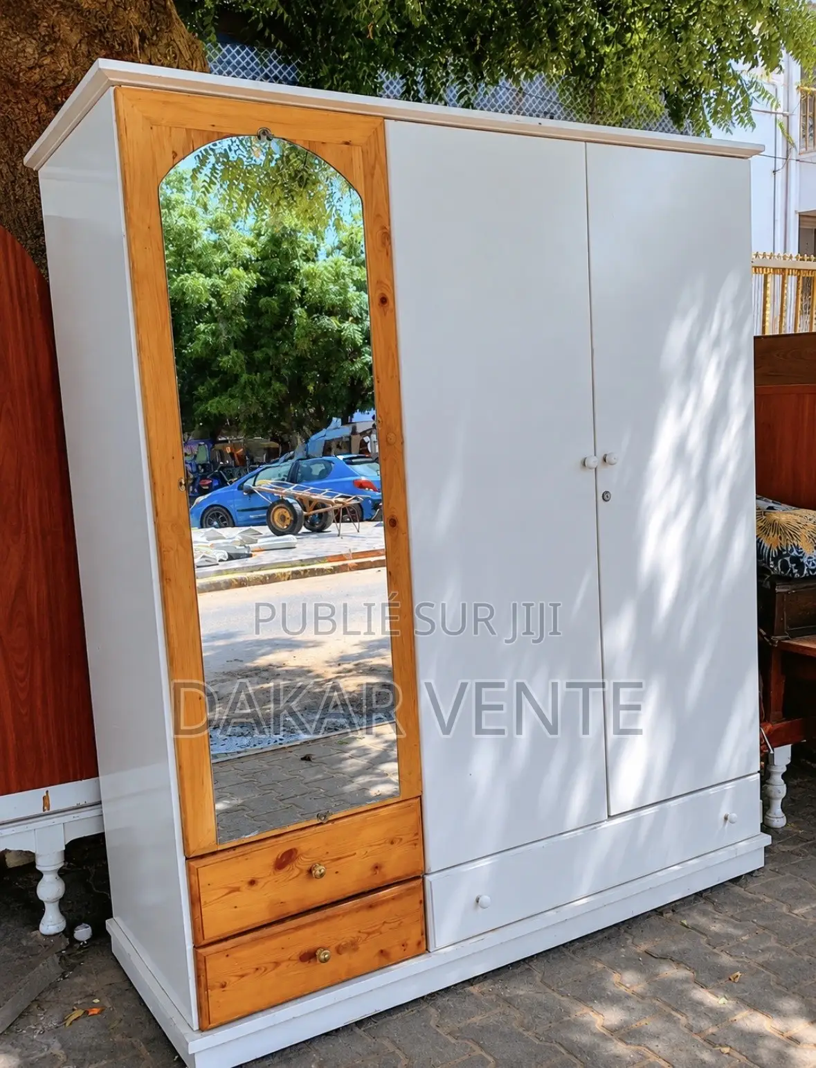 Armoire 3battants Blanc Porte Ouvrante