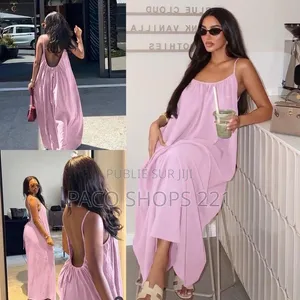 Robe Longue Fluide Dos Nu – Style Bohème Chic (Neuve)