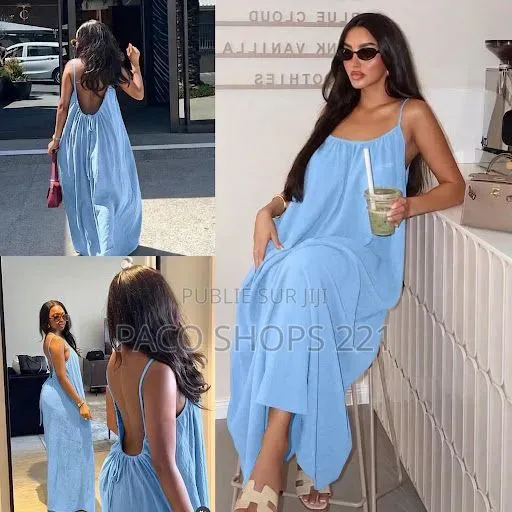 Robe Longue Fluide Dos Nu – Style Bohème Chic (Neuve)
