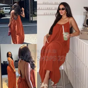 Robe Longue Fluide Dos Nu – Style Bohème Chic (Neuve)