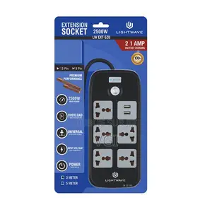 Surge LW EXT‐52U 3 M – Multiprise 5 Prises Universelles + 2 Ports USB