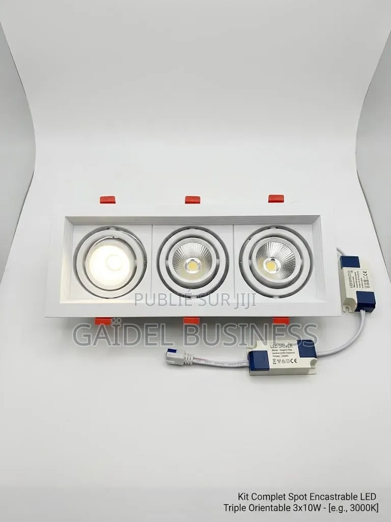 Kit Complete Spot Encastrable LED Triple Orientable