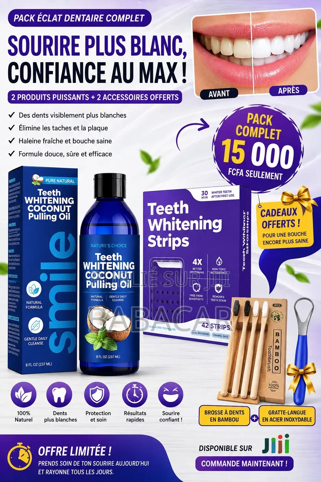 Pack Éclat Dentaire : Dents Blanches & Accessoires Offerts