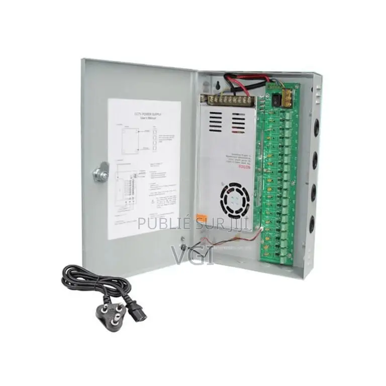 Power Supply CCTV 18 CH – 12 v ⎓ 20 a – Boîtier Centralisé