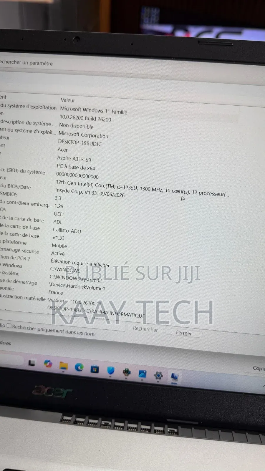 Nouveau Ordinateur portable Acer Aspire 3 16GB Intel Core i5 SSD 512GB