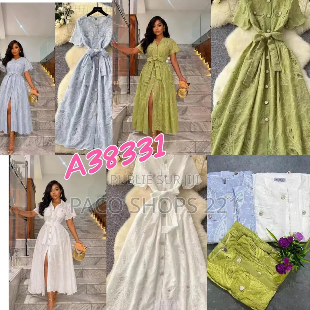 Robe Chemise Longue en Broderie Anglaise – Chic & Tendance