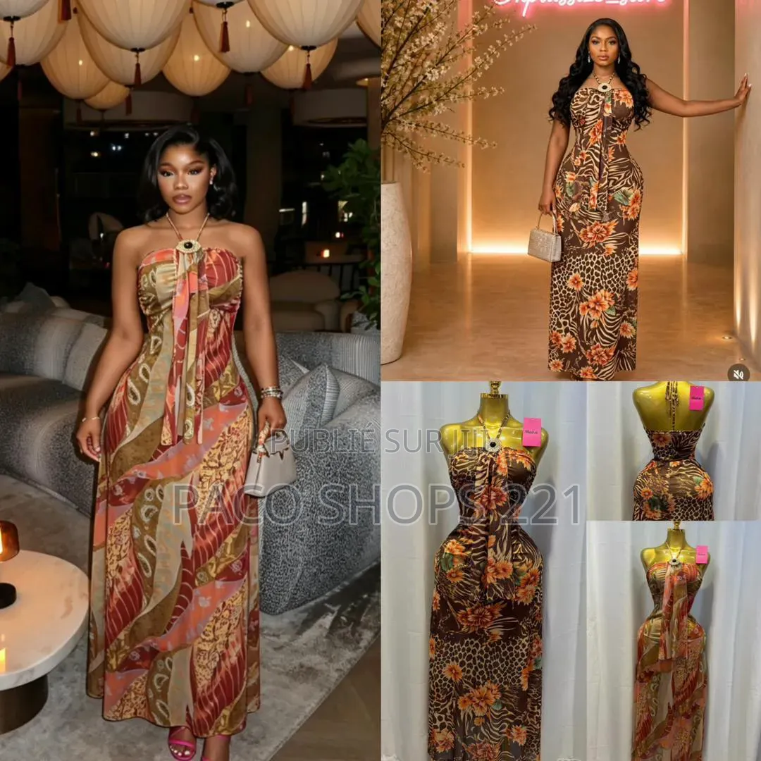 Robe Maxi Dos-Nu Chic – Imprimé Tendance