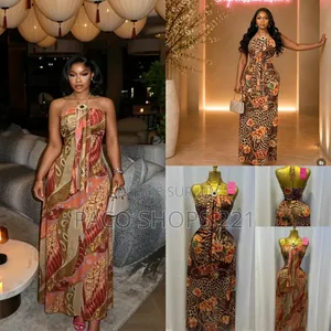 Robe Maxi Dos-Nu Chic – Imprimé Tendance