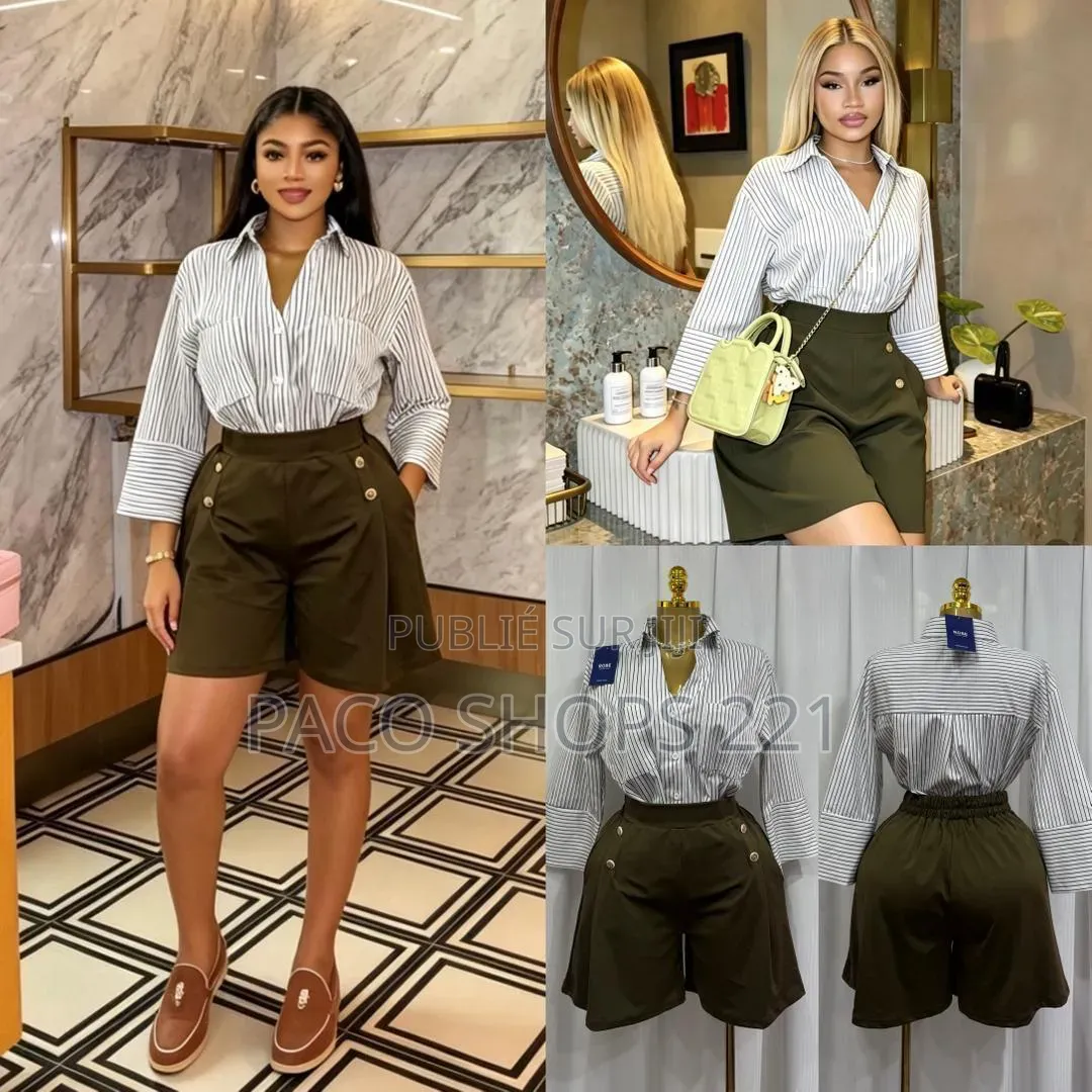 Ensemble Chemise & Short Tendance – Chic & Confort ✨