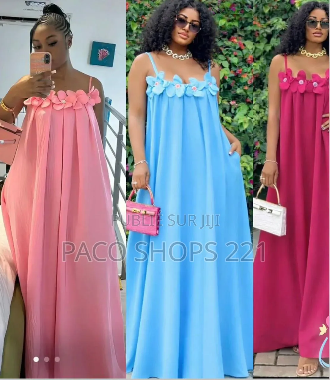 Robes d'Été Longues Et Fluides Avec Broche Fleur Amovible