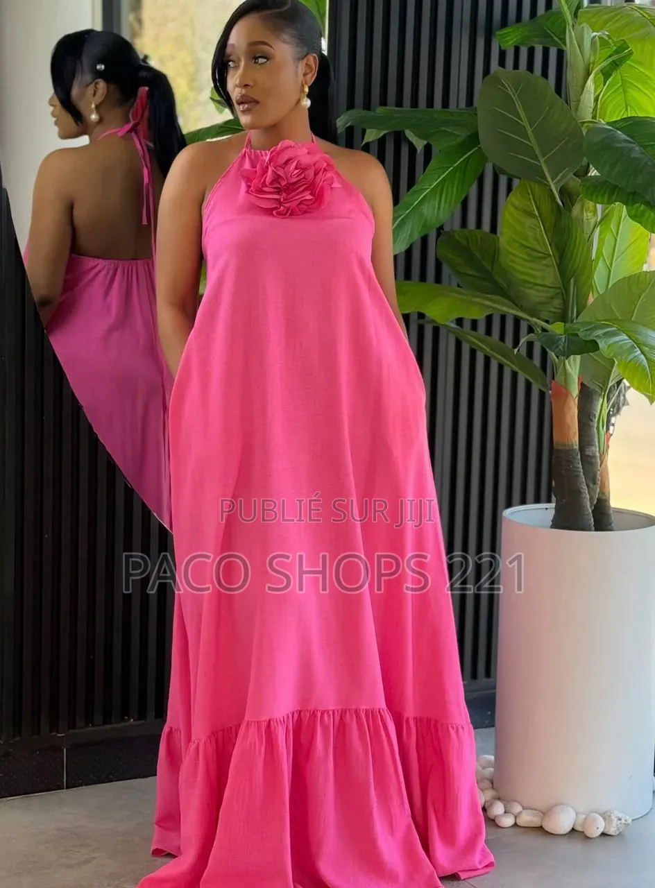 Robes d'Été Longues Et Fluides Avec Broche Fleur Amovible